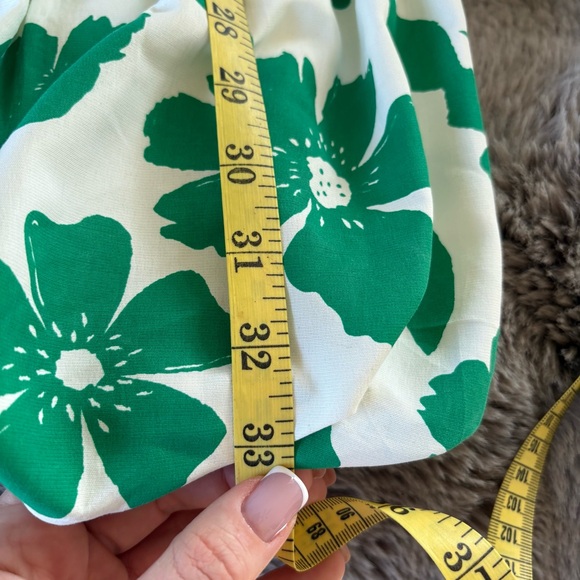 Style House White Green Floral Puff Sleeve Tiered Dress Cottage Peasant S Easter - Picture 8 of 8